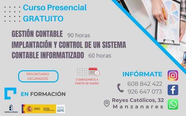 CURSO PRESENCIAL DE GESTIÓN CONTABLE PARA OCUPADOS